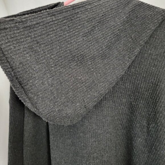 NEW Adrienne Vittadini Sport Hoodie XL Gray ribbed Gray pullover long sleeve NWT - Picture 6 of 9